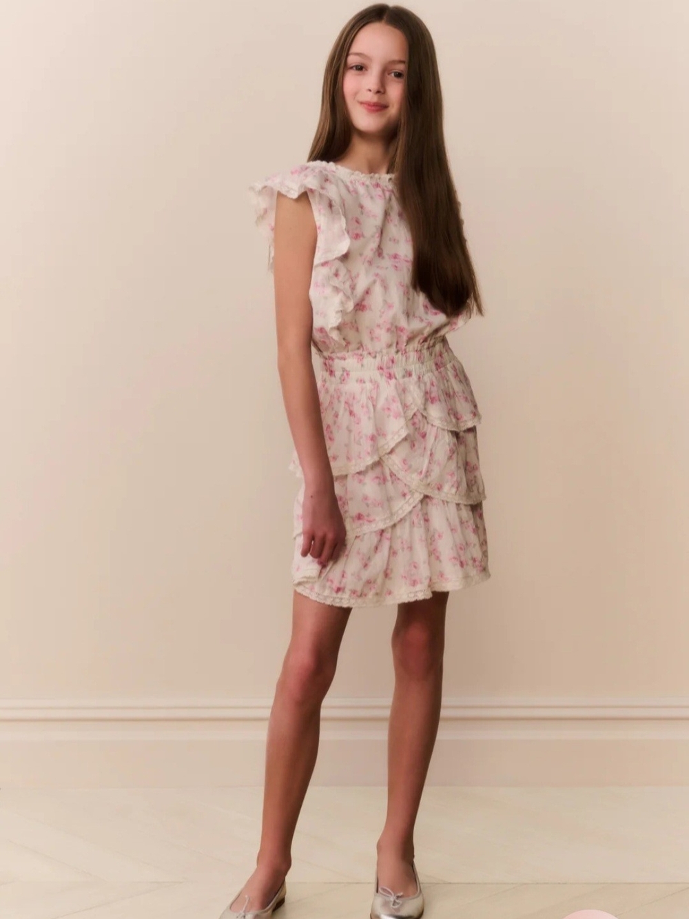 Love Shack Fancy Tween Blooming Floral Decker Dress. 100% Cotton. 10y